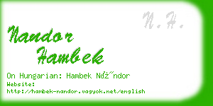 nandor hambek business card